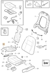 Seat cushion heater P2 (2005-) XC90 without seat ventilation